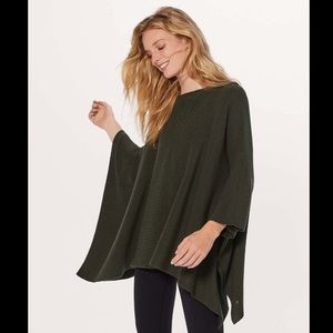 Lululemon Olive Green Poncho Cape Sweater Wrap